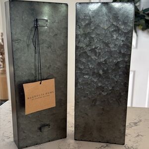 NWT Magnolia Home Galvanized Metal Hanging Pockets - Set of 2